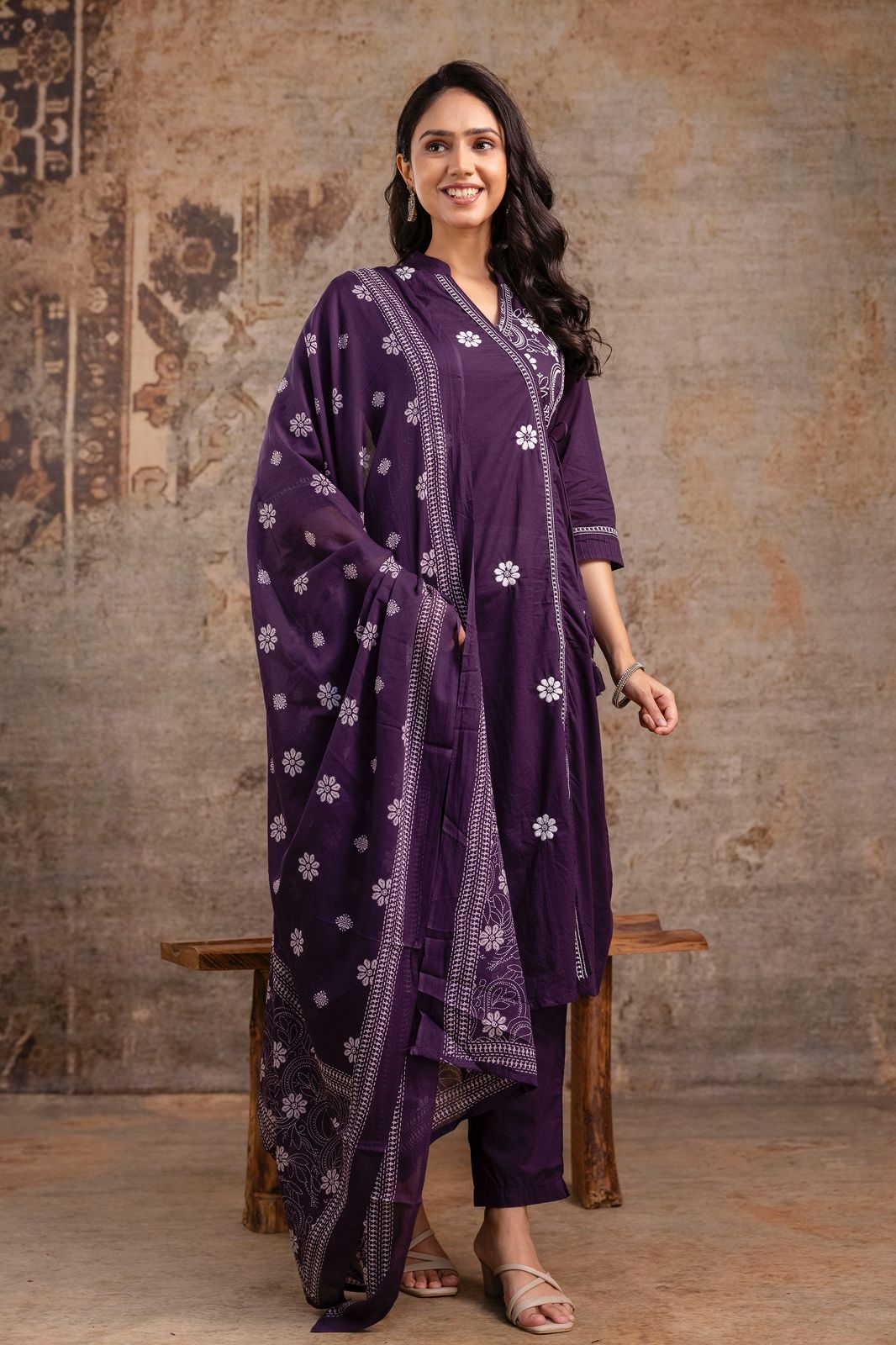 A-Line Designer 3 Piece Cotton 60-60 Suit Set (Sizes 38–46)-1