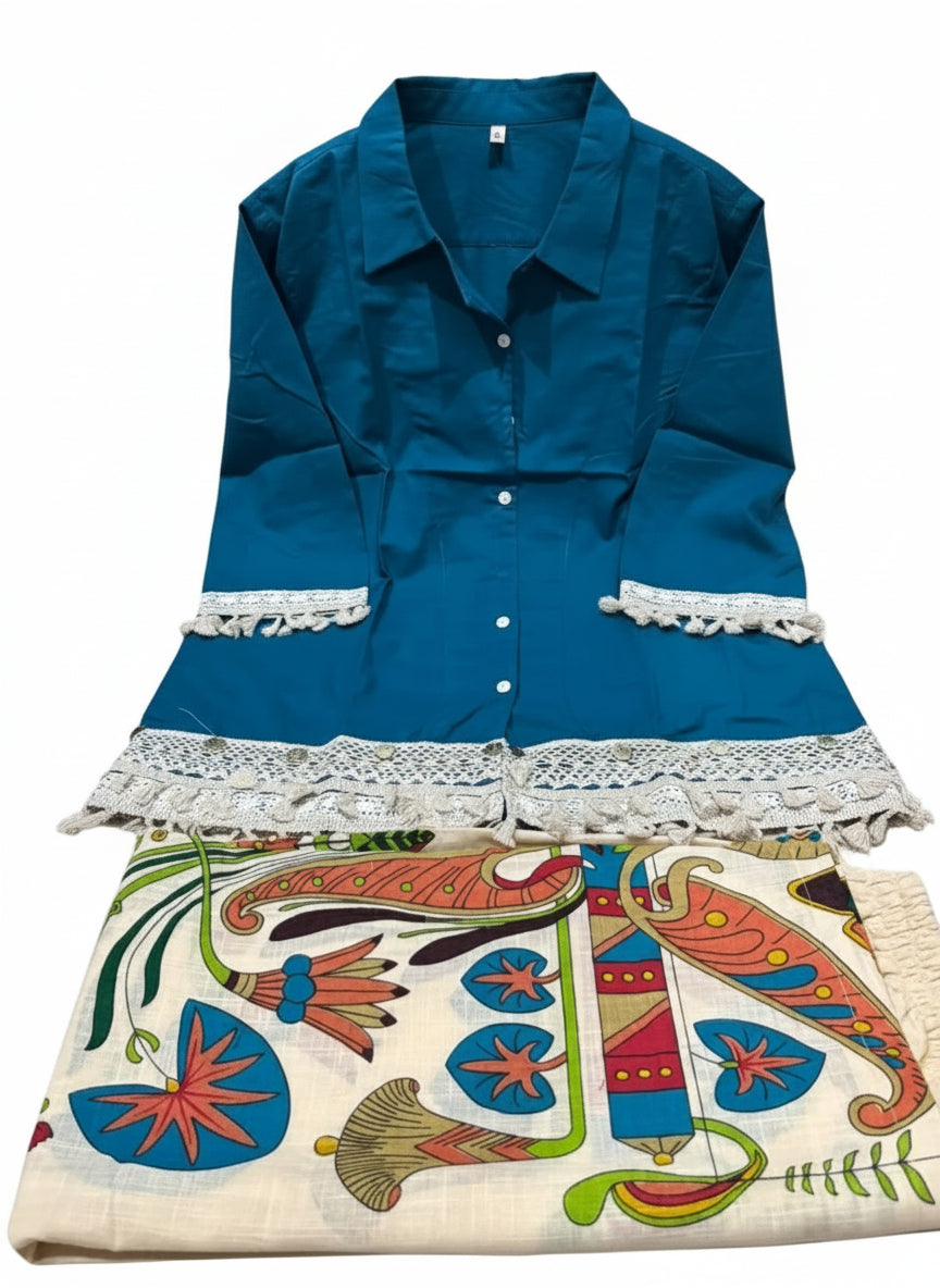 Power Pause Cotton Co-ord Set – Kurti & Palazzo For womat