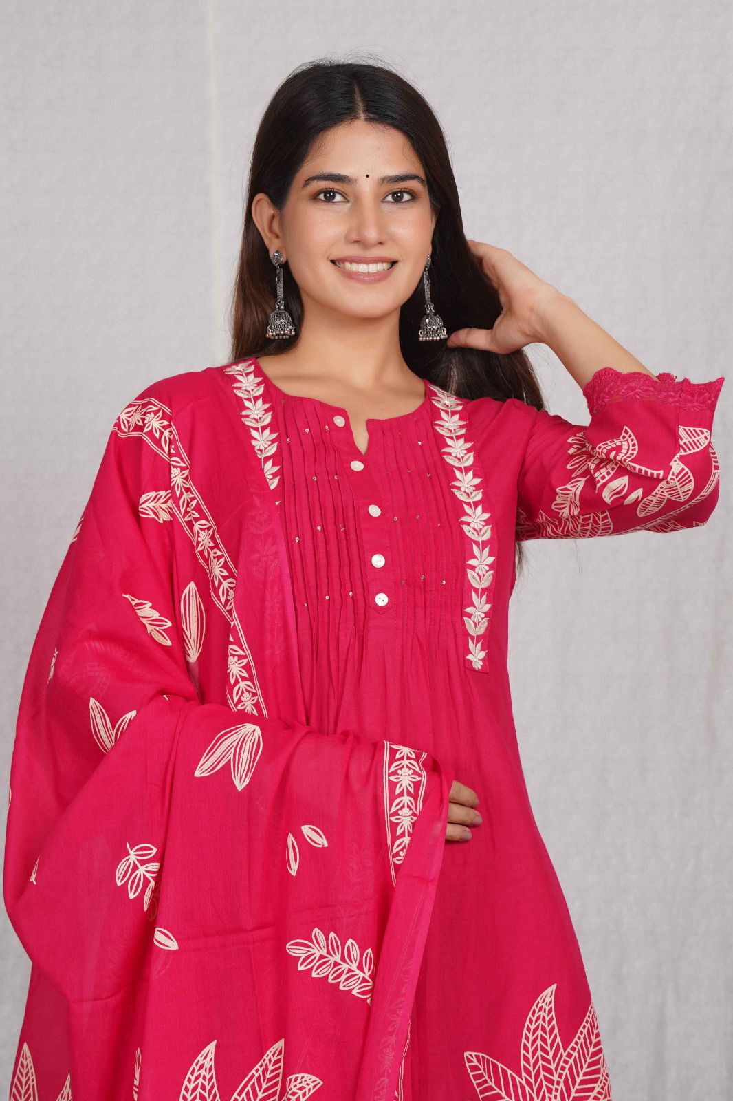 Women’s 3-Piece Printed Kurta Set with Palazzo & Dupatta Elegant Ethnic Wear