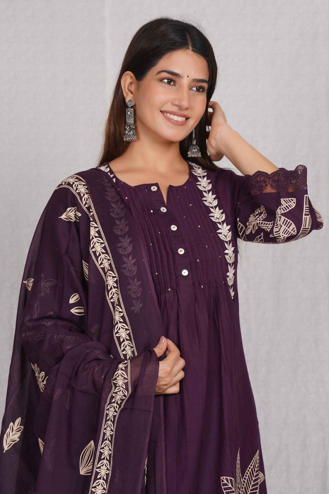 Women’s 3-Piece Printed Kurta Set with Palazzo & Dupatta Elegant Ethnic Wear