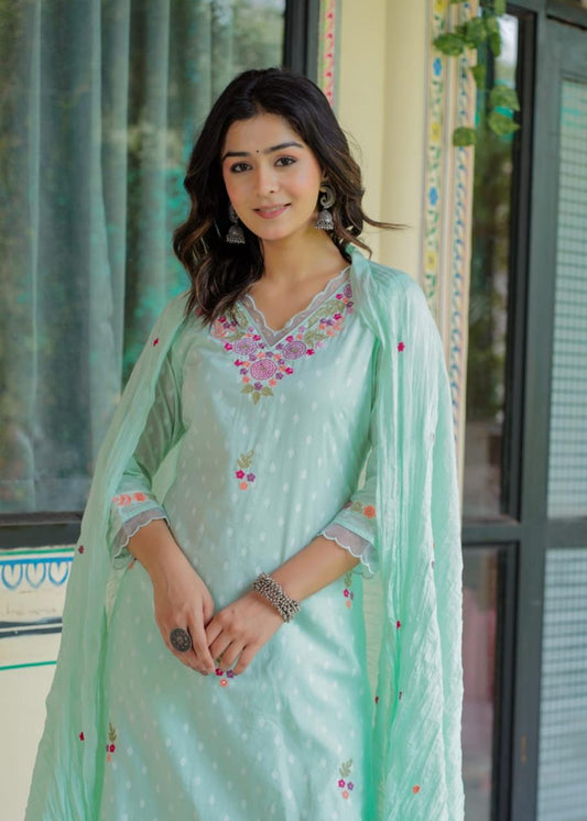 Elegant Embroidered Kurta Set with Dupatta