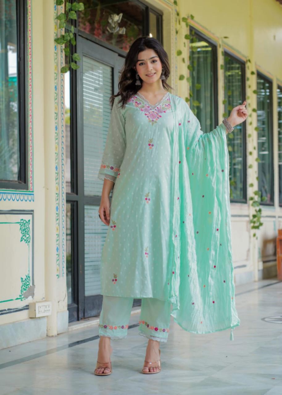 Elegant Embroidered Kurta Set with Dupatta