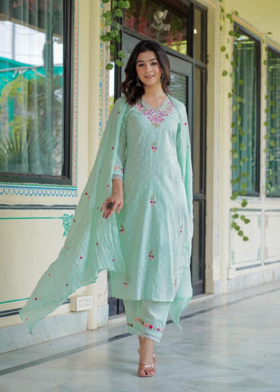 Elegant Embroidered Kurta Set with Dupatta