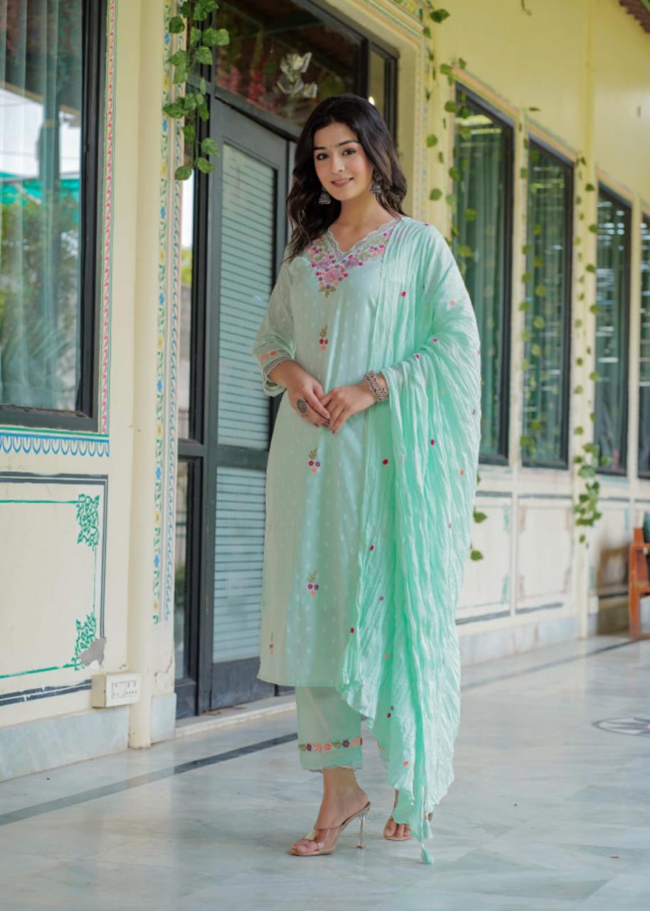 Elegant Embroidered Kurta Set with Dupatta