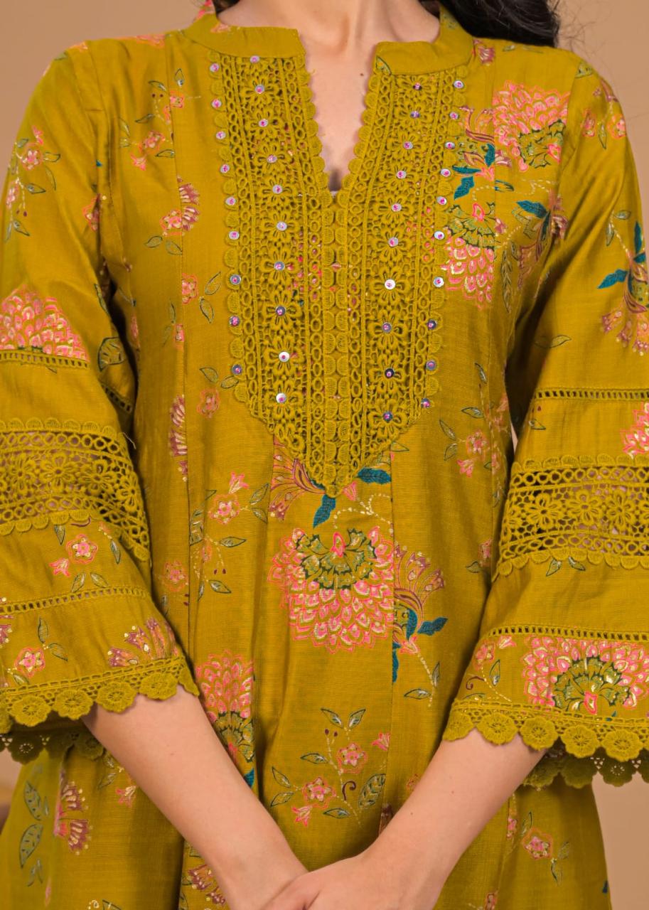 Floral Anarkali Set with Dupatta