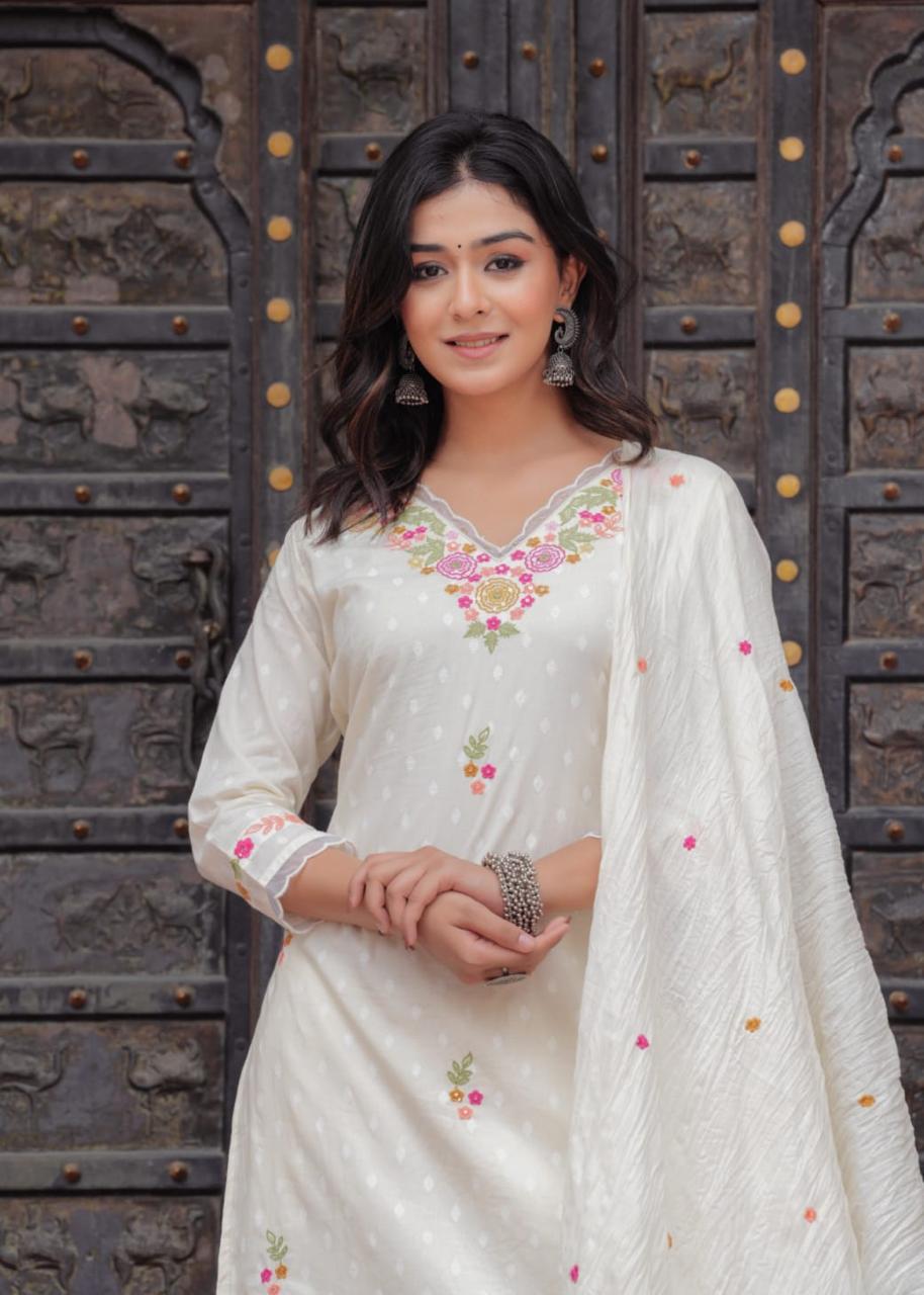 Elegant Embroidered Kurta Set with Dupatta