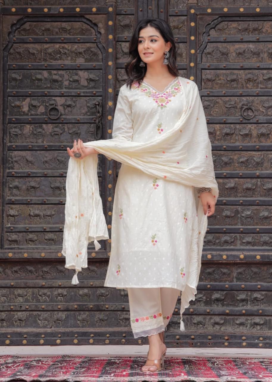 Elegant Embroidered Kurta Set with Dupatta