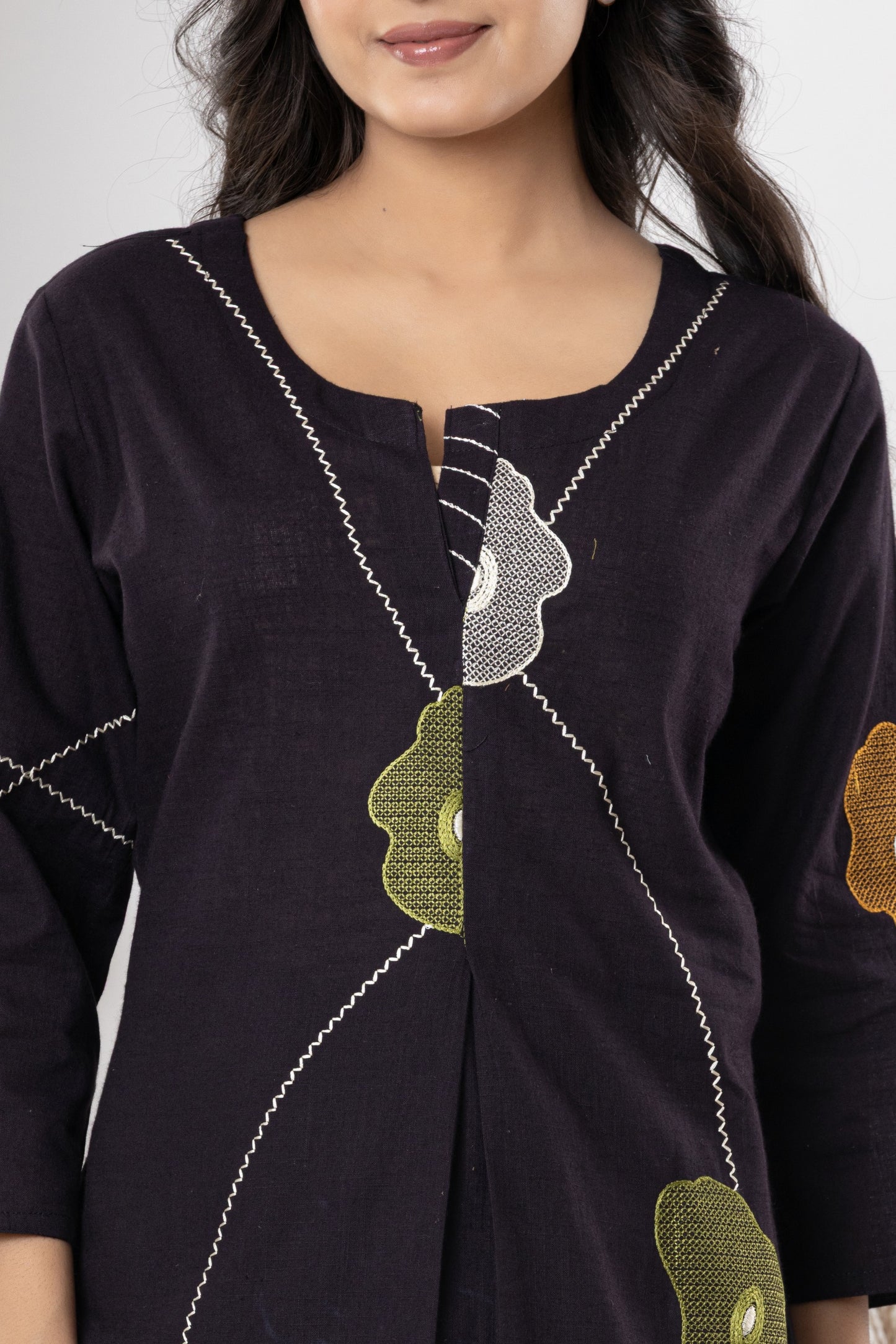Stylish slab cotton full embroidery work Kurta set for Women with Dupatta