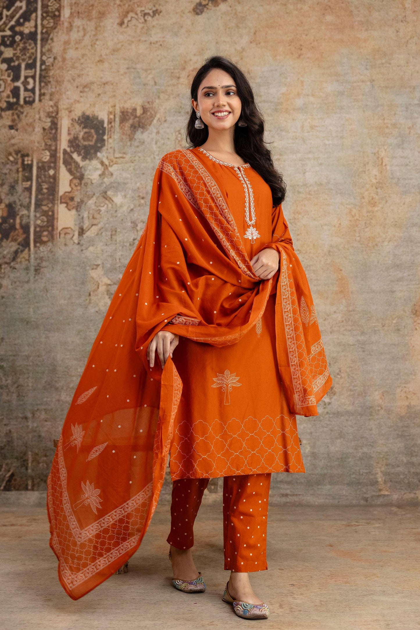 Woman Elegance meets comfort – premium embroidered cotton suit set, perfect for every occasion
