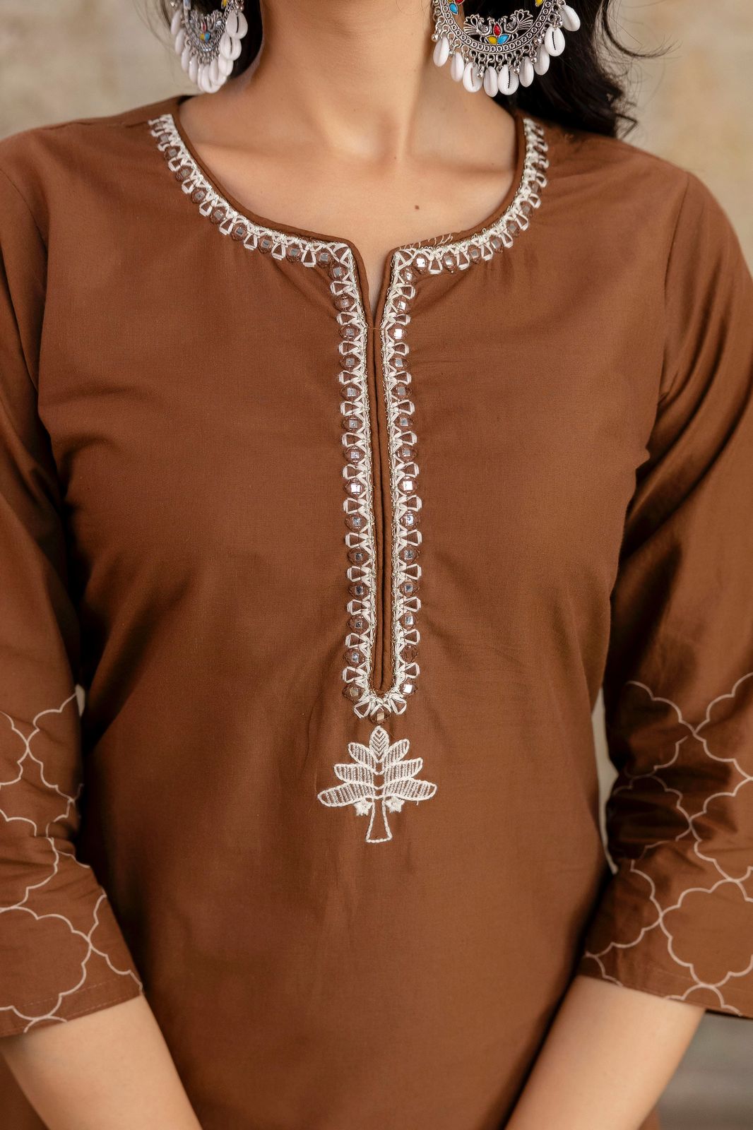 Woman Elegance meets comfort – premium embroidered cotton suit set, perfect for every occasion