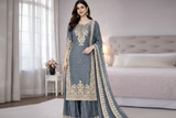 Premium GMY Silk Heavy Embroidered Kurta Palazzo Set with Dupatta (Fully Stitched)-III