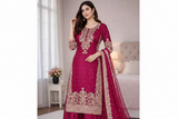 Premium GMY Silk Heavy Embroidered Kurta Palazzo Set with Dupatta (Fully Stitched)-VIII