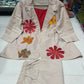 Floral Applique  Embroidery Cotton Flex Linen Co-Ord Set for Women