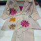 Floral Applique  Embroidery Cotton Flex Linen Co-Ord Set for Women