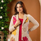 Floral Applique  Embroidery Cotton Flex Linen Co-Ord Set for Women