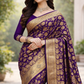Banarasi Silk Saree With Blouse For Women (Yellow, 6.3M)