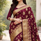 Jacquard Saree With Blouse For Women (Purple, 6.3M)