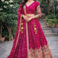 Pure Chinon Silk Sequins & Embroidery Chaniya Choli Set with Cutwork Lehenga C