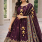 Pure Chinon Silk Sequins & Embroidery Chaniya Choli Set with Cutwork Lehenga A