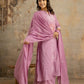 Stylish Front-Lined Silky Cotton Ethnic Suit with Embroidery