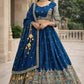 Pure Chinon Silk Sequins & Embroidery Chaniya Choli Set with Cutwork Lehenga B