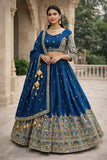 Pure Chinon Silk Sequins & Embroidery Chaniya Choli Set with Cutwork Lehenga B