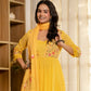 Embroidered Cotton A-Line Kurta Set with Digital Print Dupatta