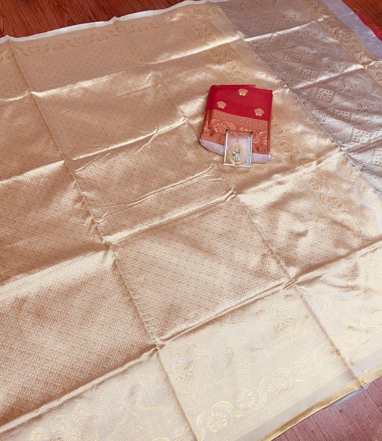 Premium Soft Lichi Silk Traditional Saree with Blouse Piece