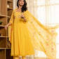 Embroidered Cotton A-Line Kurta Set with Digital Print Dupatta