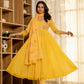 Embroidered Cotton A-Line Kurta Set with Digital Print Dupatta