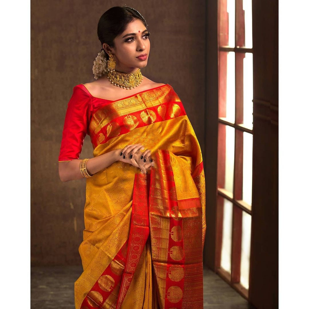Traditional Soft Lichi Silk Designer Saree for Festive Wear