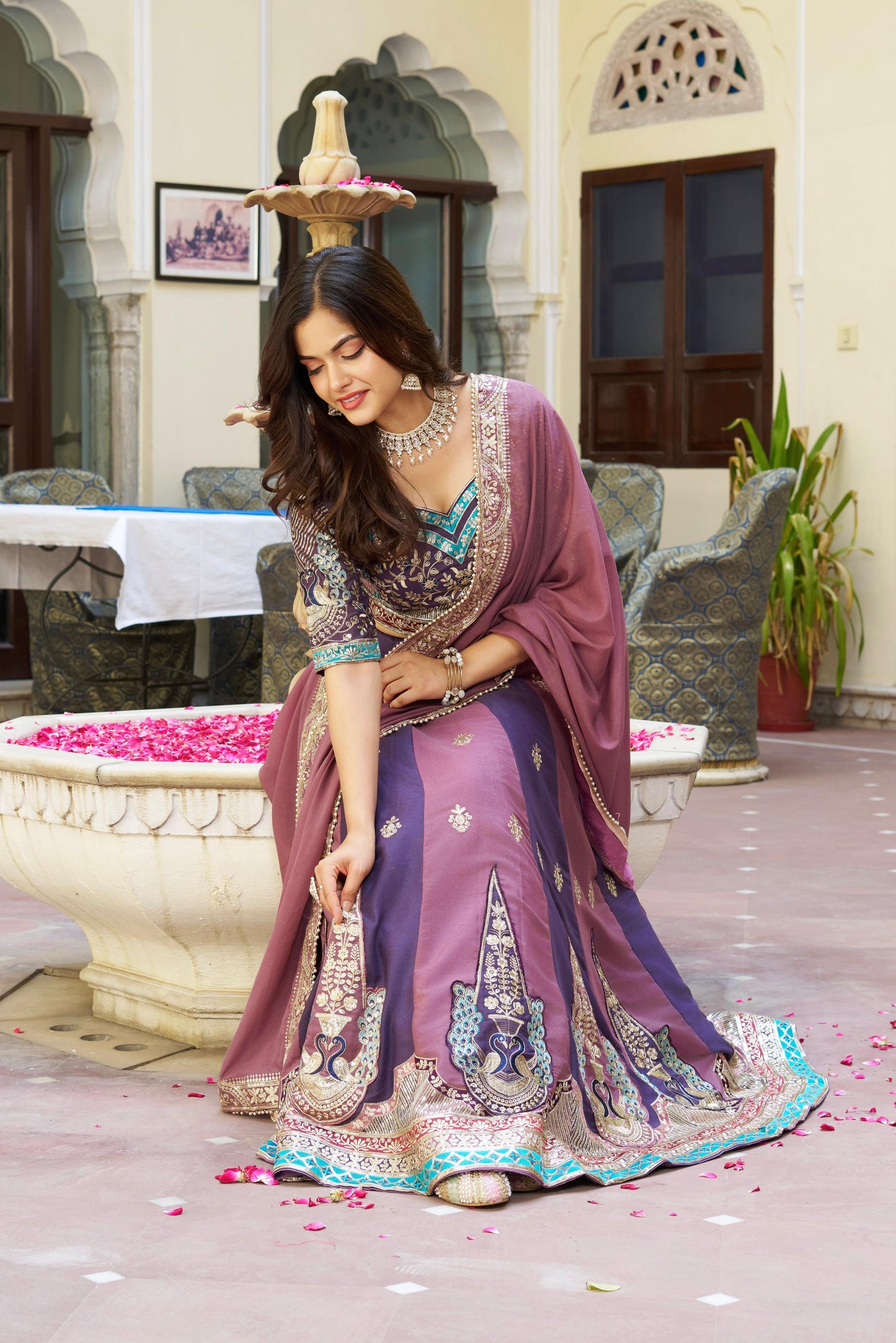 Pure Star Georgette Heavy Embroidered Lehenga Choli Set with Sequins & Thread Work