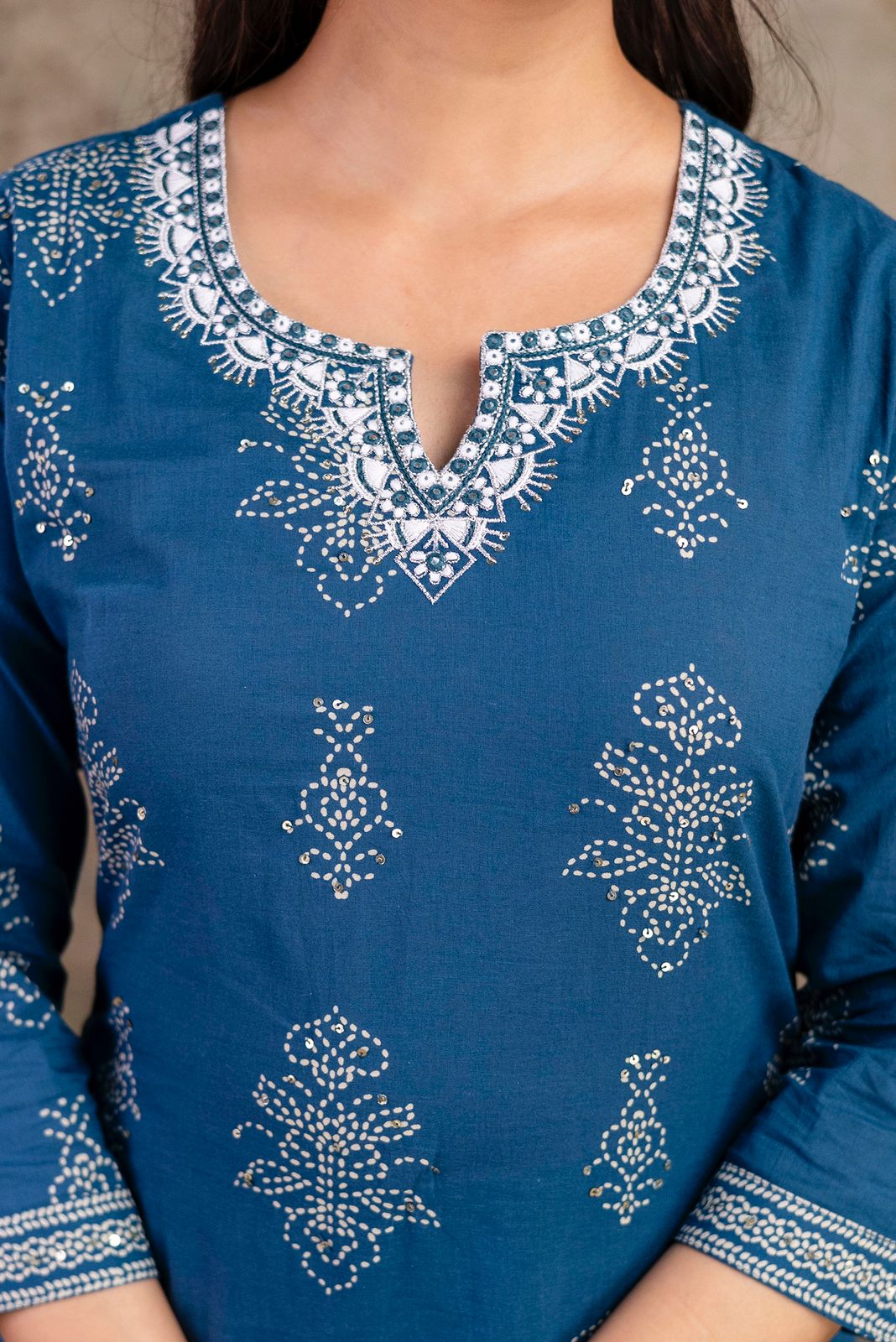 Cotton Block Print Suit Set with Dupatta – Ethnic Wear for Women
