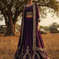 Elegant Wine Color Embroidered Indowestern Lehenga Set with Shrug Zari & Sequin Work Fully Stitched