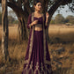 Elegant Wine Color Embroidered Indowestern Lehenga Set with Shrug Zari & Sequin Work Fully Stitched