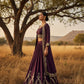 Elegant Wine Color Embroidered Indowestern Lehenga Set with Shrug Zari & Sequin Work Fully Stitched