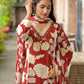 Woman Lace with beat work Printed   Floral kurta Pant  with Dupatta