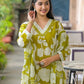 Woman Lace with beat work Printed   Floral kurta Pant  with Dupatta