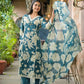 Woman Lace with beat work Printed   Floral kurta Pant  with Dupatta