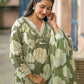Woman Lace with beat work Printed   Floral kurta Pant  with Dupatta