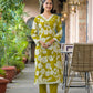 Woman Lace with beat work Printed   Floral kurta Pant  with Dupatta