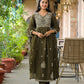 Traditional Anarkali Suit Set with Floral Embroidery 3pec set