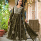 Traditional Anarkali Suit Set with Floral Embroidery 3pec set