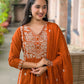 Traditional Anarkali Suit Set with Floral Embroidery 3pec set