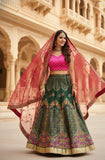 Elegant Banarasi Semi-Stitched Lehenga Set with Georgette Dupatta & Vintage Work D