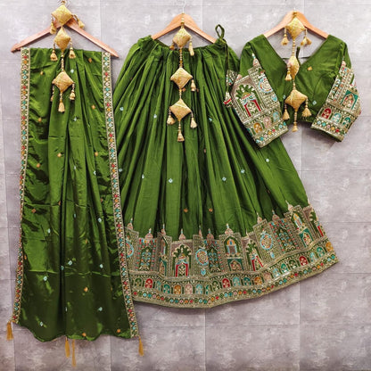 Pure Chinon Silk Sequins & Embroidery Chaniya Choli Set with Cutwork Lehenga D