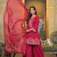 Premium Embroidered 3-Piece Ethnic Set – Kurta, Divider Palazzo & Dupatta