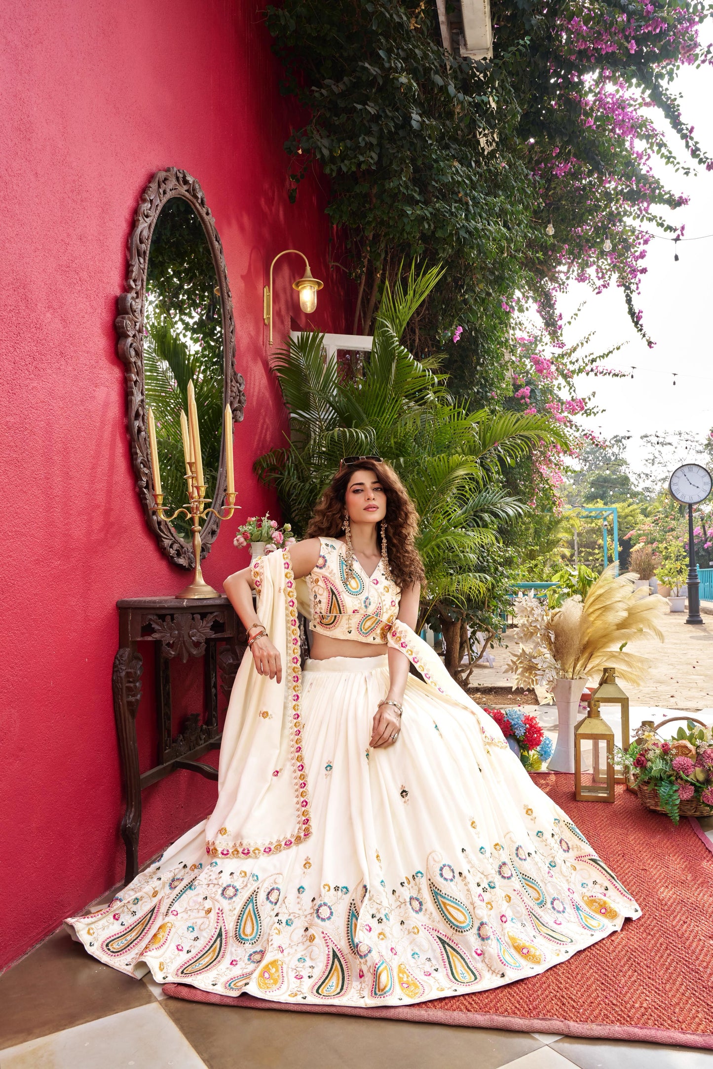 Royal Vichitra Silk Heavy Embroidered Wedding Lehenga Choli Set B