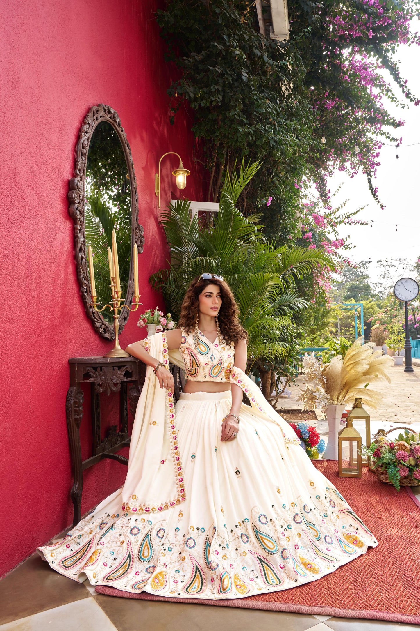Royal Vichitra Silk Heavy Embroidered Wedding Lehenga Choli Set B