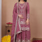 Premium Designer Embroidered Natural Crepe Sharara Suit Set with Sequins Work